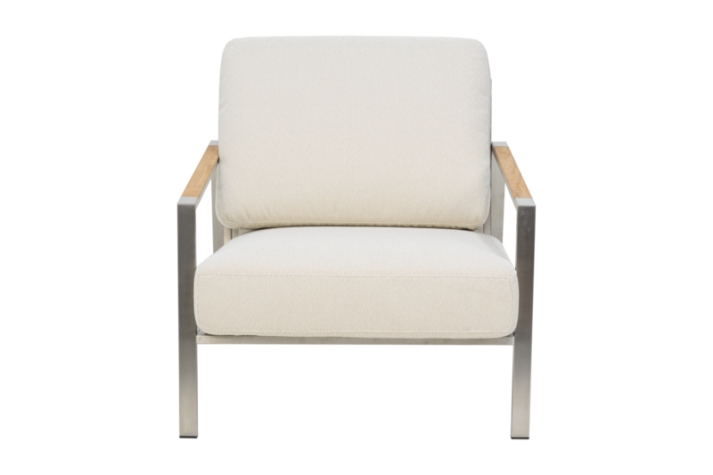 Brafab Naos Fåtölj i Rostfritt Stål och Dot Beige