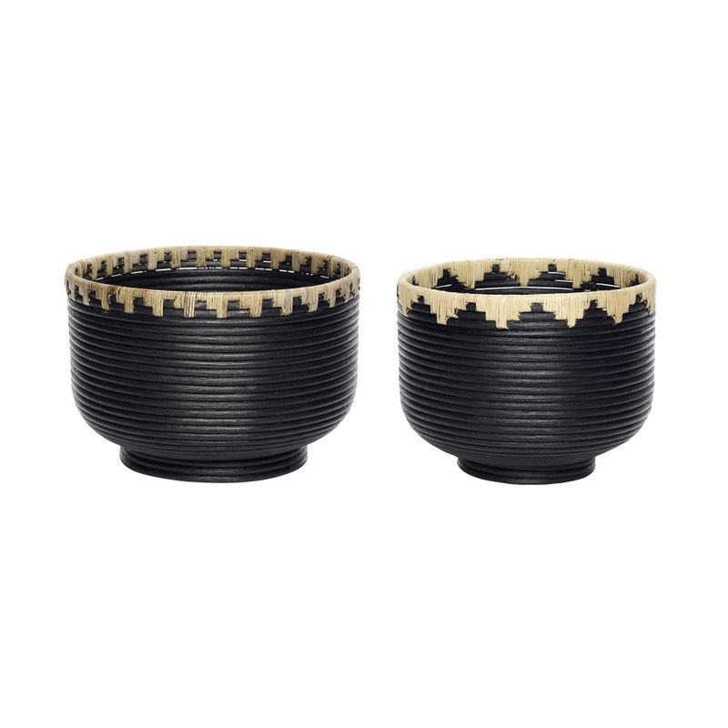 Hübsch Blackie Korgar Svart/Natur (set om 2)