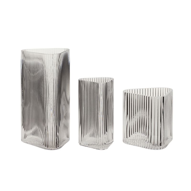 Hübsch Elements Vas Triangular Klar (set om 3)
