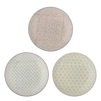 Bloomingville Patrizia Tallrik, Blå, Stengods - 12-pack