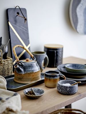 Bloomingville Aura Kopp, Blå, Porcelain - 12-pack