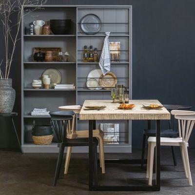 WOOOD COMBI-TABLO Mango Visgraat Matbord 200x90 med U-ben Vit