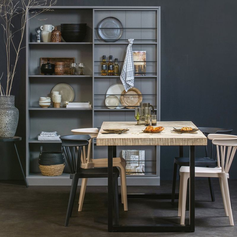 WOOOD COMBI-TABLO Mango Visgraat Matbord 200x90 med U-ben Vit