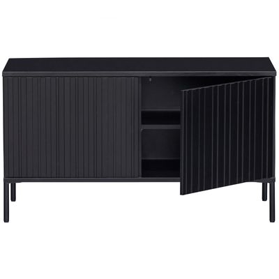 WOOOD NEW GRAVURE TV-bänk 100 cm i svart furu