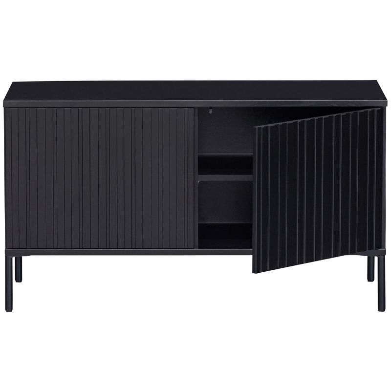 WOOOD NEW GRAVURE TV-bänk 100 cm i svart furu