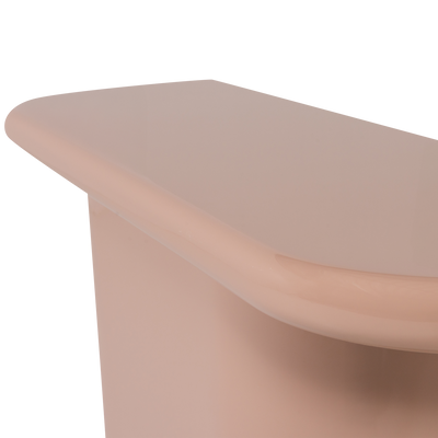 WOOOD NOCTA Sidobord Trä Högblank Ljusrosa