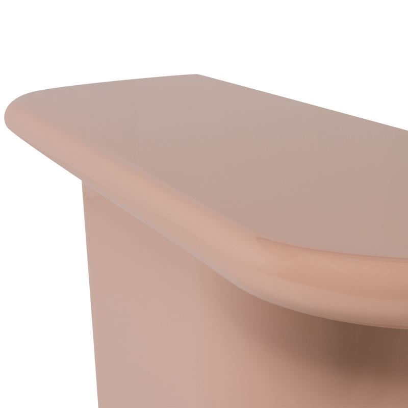 WOOOD NOCTA Sidobord Trä Högblank Ljusrosa