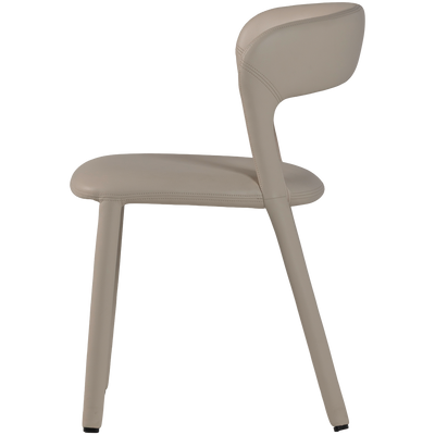 WOOOD Noble Matstol i Läderlook Beige 2 st