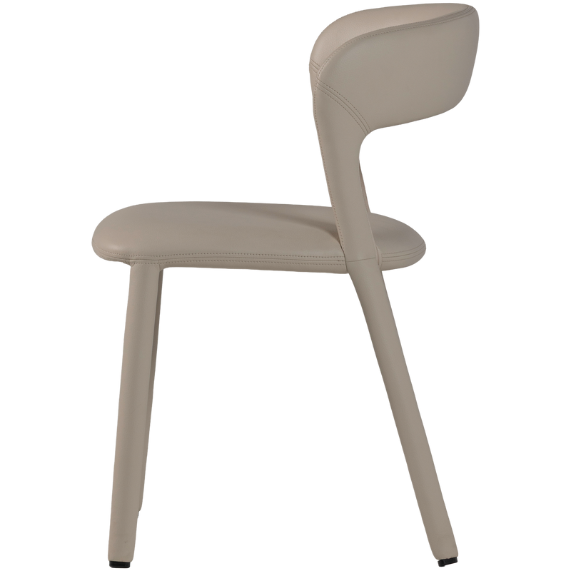 WOOOD Noble Matstol i Läderlook Beige 2 st