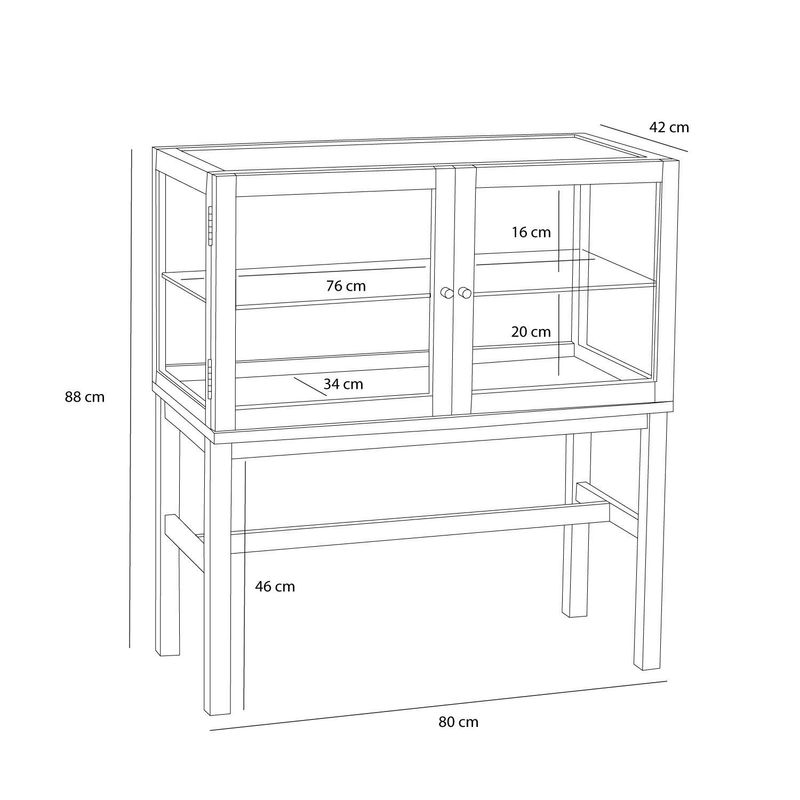 Hübsch Poetic Display Box Natural 80x40xh88cm