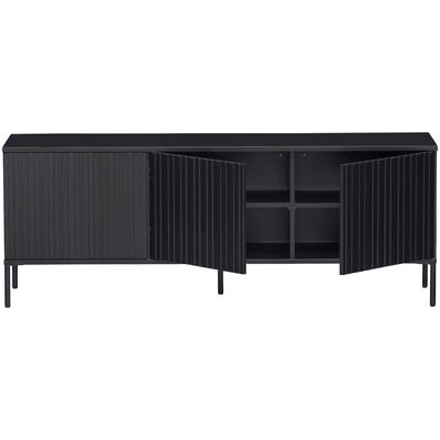 WOOOD NEW GRAVURE TV-Bänk 150 cm i Svart Furu