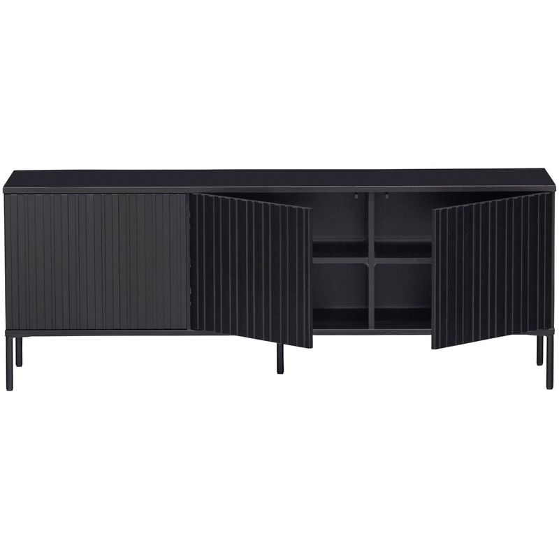 WOOOD NEW GRAVURE TV-Bänk 150 cm i Svart Furu