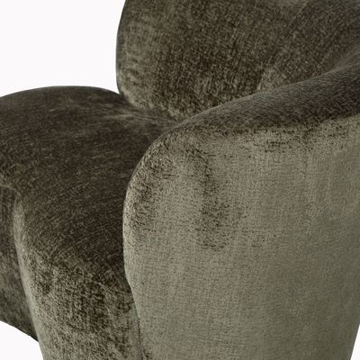 WOOOD STONE Liten Soffa Höger Varmgrön Sammet