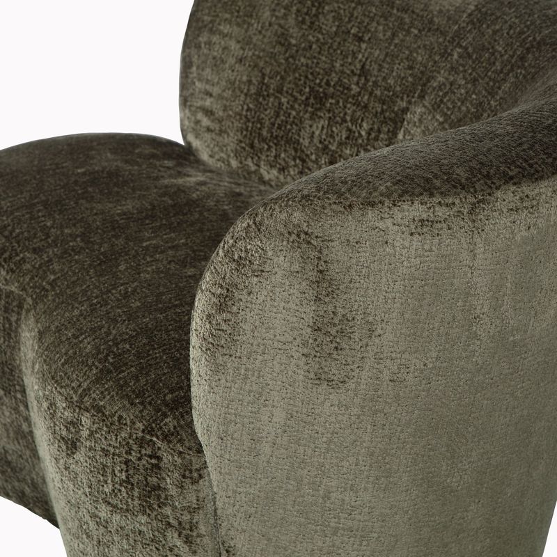 WOOOD STONE Liten Soffa Höger Varmgrön Sammet