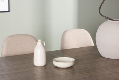 Venture Home Polar & Andy 4 st Matstolar Beige + Ovalt Matbord 180 x 90 Natur