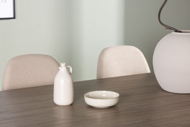 Venture Home Polar & Andy 4 st Matstolar Beige + Ovalt Matbord 180 x 90 Natur