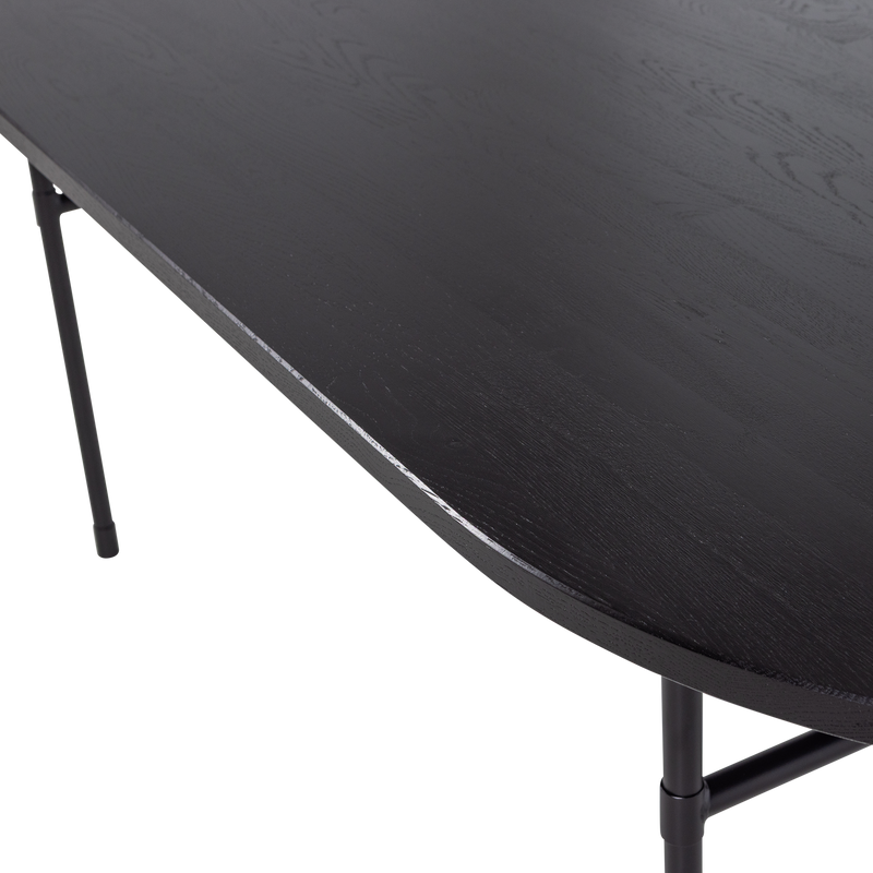 WOOOD Arthur Ovalt Matbord med H-ben i Svart Ek