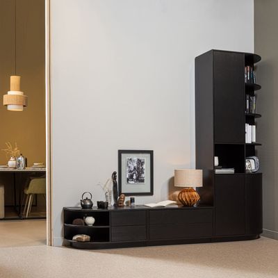 WOOOD FINCA TV-bänk 75 cm Djup Svart [FSC] Pine