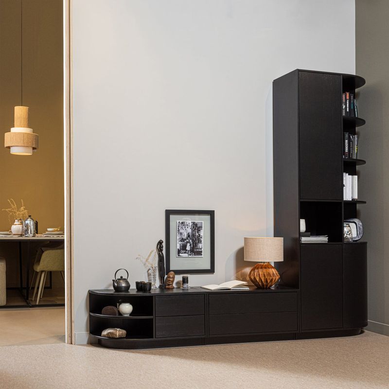 WOOOD FINCA TV-bänk 75 cm Djup Svart [FSC] Pine