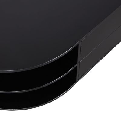 WOOOD FINCA TV-bänk rund vänster 78 cm grangren djup svart