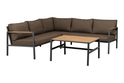 Brafab Cap Hörnsoffa Liten Anthracite/Brown