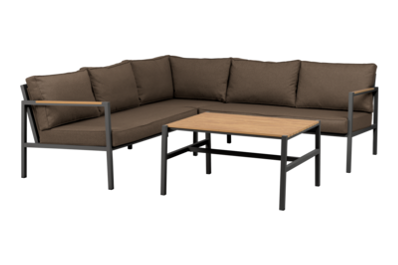 Brafab Cap Hörnsoffa Liten Anthracite/Brown