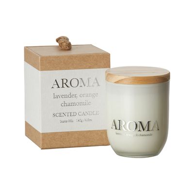 Affari of Sweden AROMA Doftljus S Lavender, orange & camomile, Brun/vit
