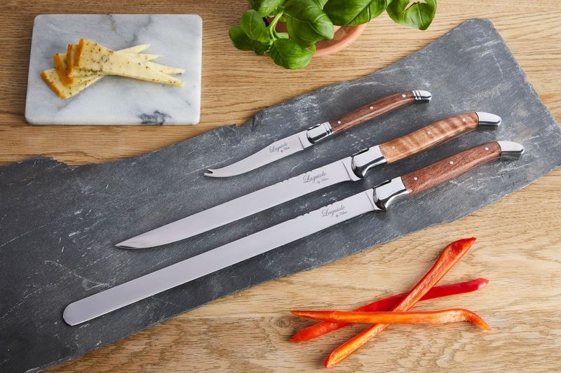Laguiole By Hâws filékniv, fiskkniv och ostkniv i rosenträ
