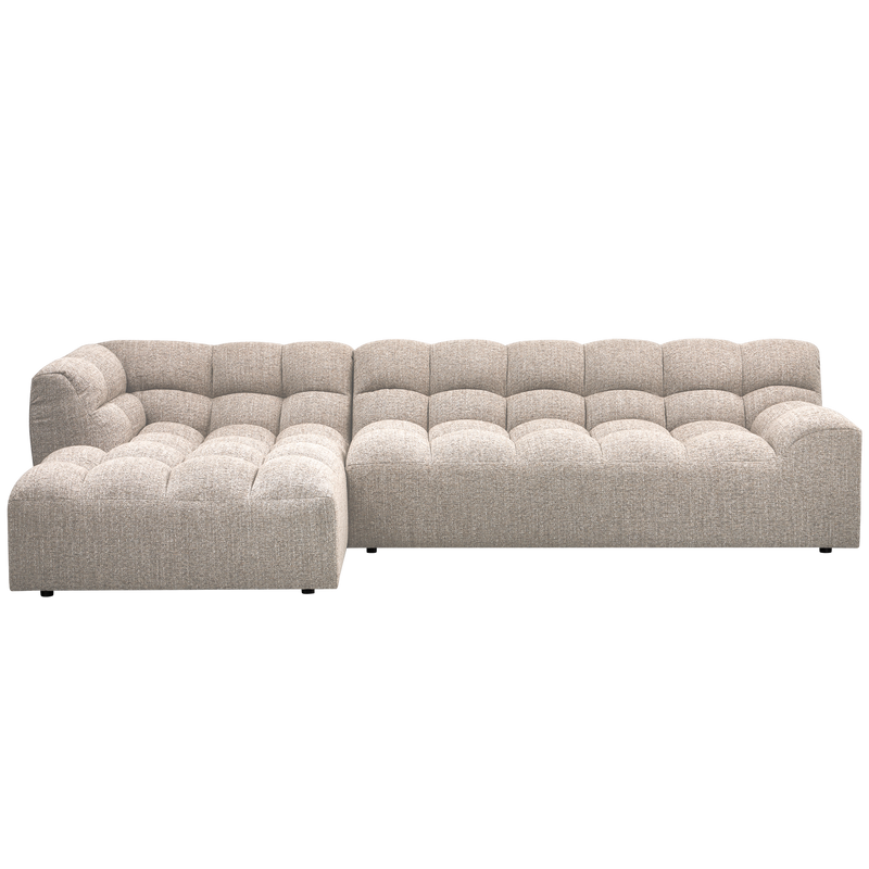WOOOD ALLURE Schäslongsoffa Vänster Vävd Naturmelange