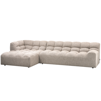 WOOOD ALLURE Schäslongsoffa Vänster Vävd Naturmelange