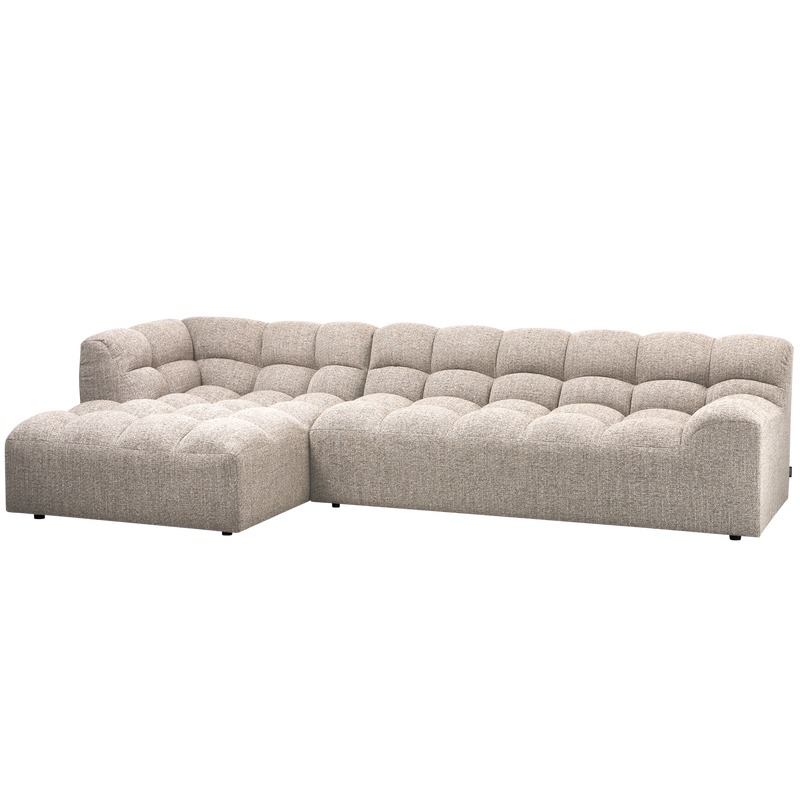 WOOOD ALLURE Schäslongsoffa Vänster Vävd Naturmelange