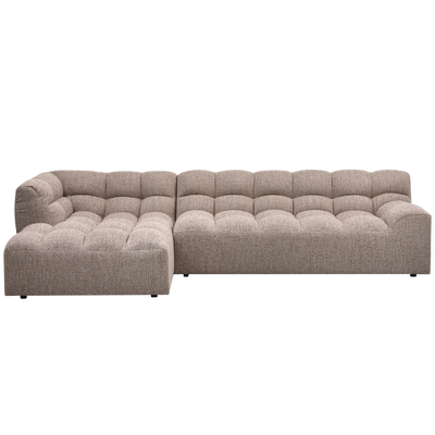 WOOOD ALLURE Schäslongsoffa Vänster Vävd Brun melange