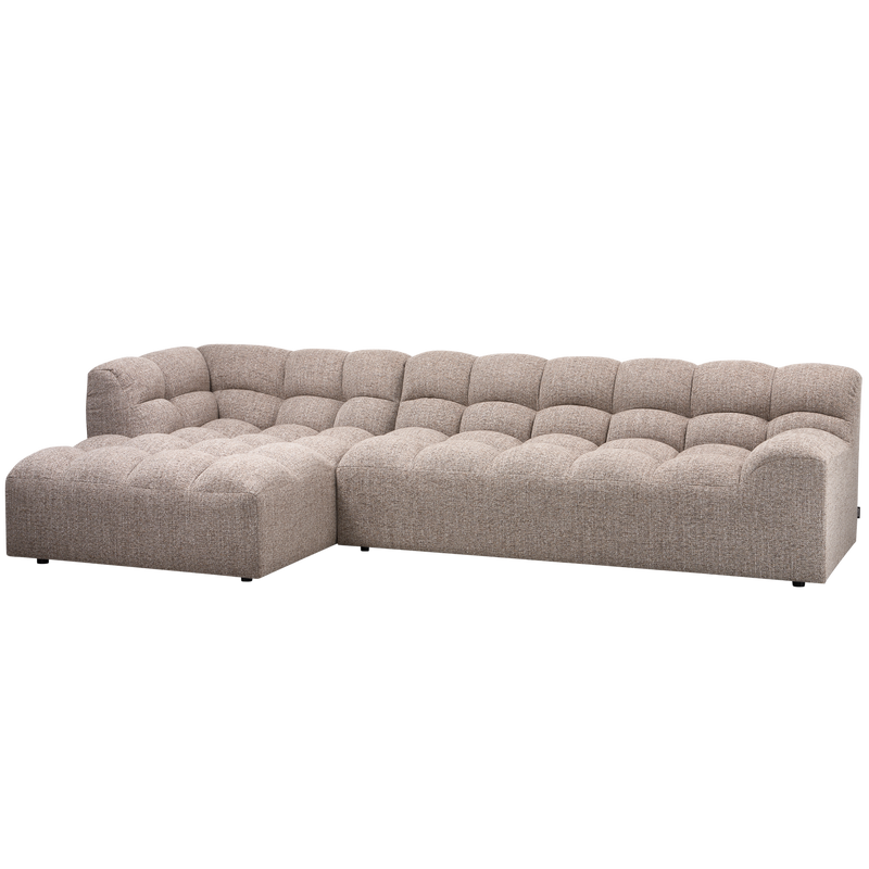 WOOOD ALLURE Schäslongsoffa Vänster Vävd Brun melange