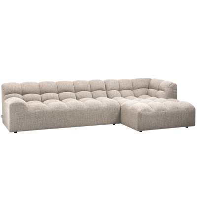 WOOOD ALLURE Schäslongsoffa Höger Vävd Naturmelange