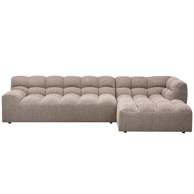 WOOOD ALLURE Schäslongsoffa Höger Vävd Brun melange