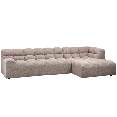 WOOOD ALLURE Schäslongsoffa Höger Vävd Brun melange