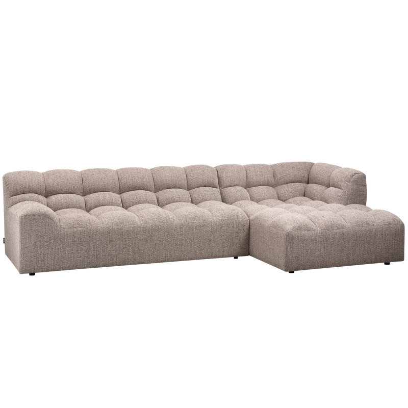WOOOD ALLURE Schäslongsoffa Höger Vävd Brun melange