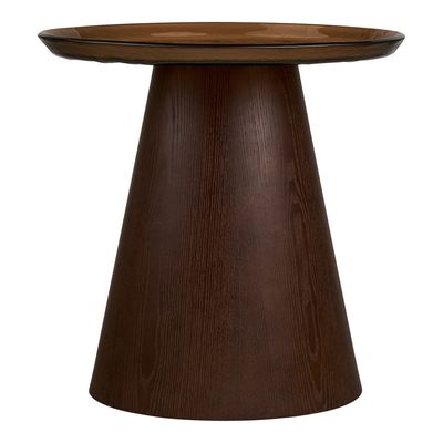 House Nordic Orvieto Sidobord - Askfaner/glas, brun, ø50x48 cm
