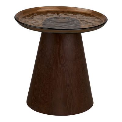 House Nordic Orvieto Sidobord - Askfaner/glas, brun, ø50x48 cm