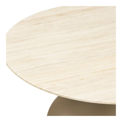 House Nordic Pienza Sidobord - Metall/härdat glas, khaki, ø50x54 cm
