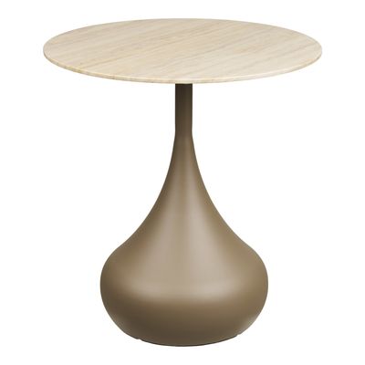 House Nordic Pienza Sidobord - Metall/härdat glas, khaki, ø50x54 cm
