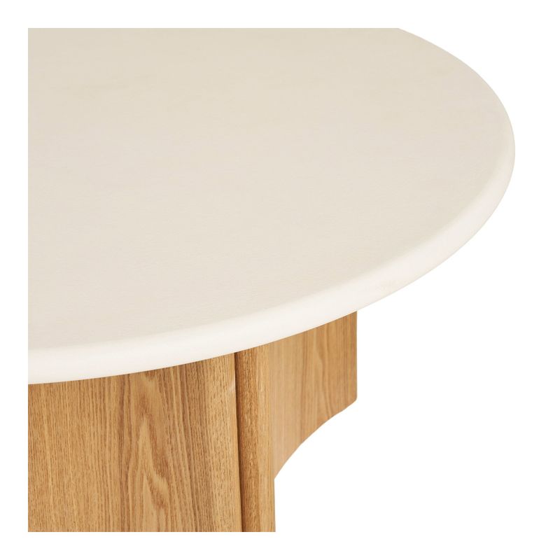 House Nordic Motril runt soffbord vit/natur, Ø80 cm