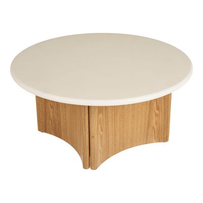 House Nordic Motril runt soffbord vit/natur, Ø80 cm
