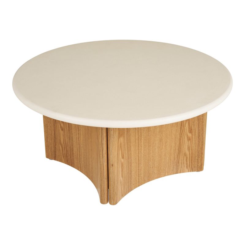 House Nordic Motril runt soffbord vit/natur, Ø80 cm