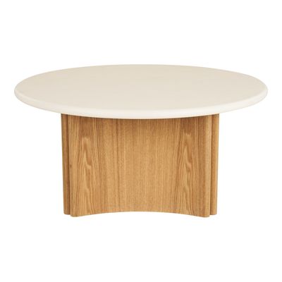 House Nordic Motril runt soffbord vit/natur, Ø80 cm