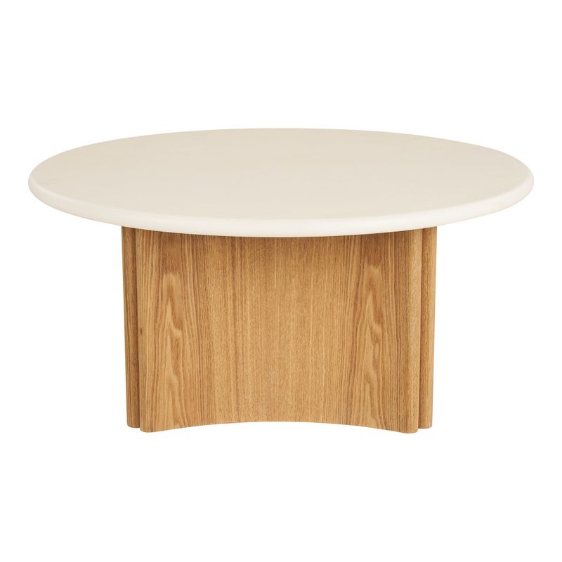 House Nordic Motril runt soffbord vit/natur, Ø80 cm