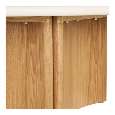 House Nordic Motril runt soffbord vit/natur, Ø80 cm