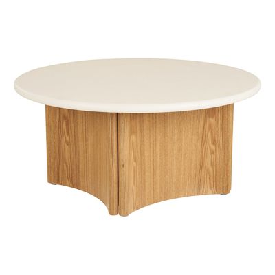House Nordic Motril runt soffbord vit/natur, Ø80 cm