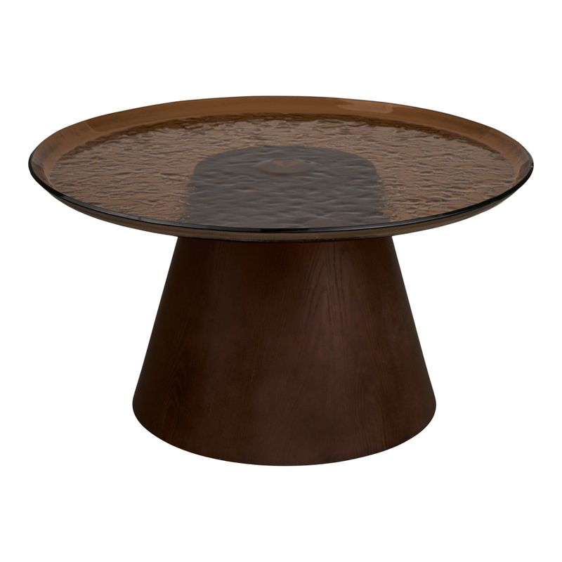 House Nordic Orvieto Soffbord - Askfaner/glas, brun, ø80x42 cm