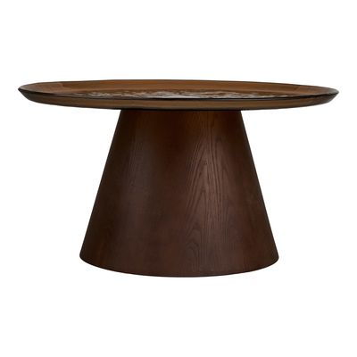 House Nordic Orvieto Soffbord - Askfaner/glas, brun, ø80x42 cm